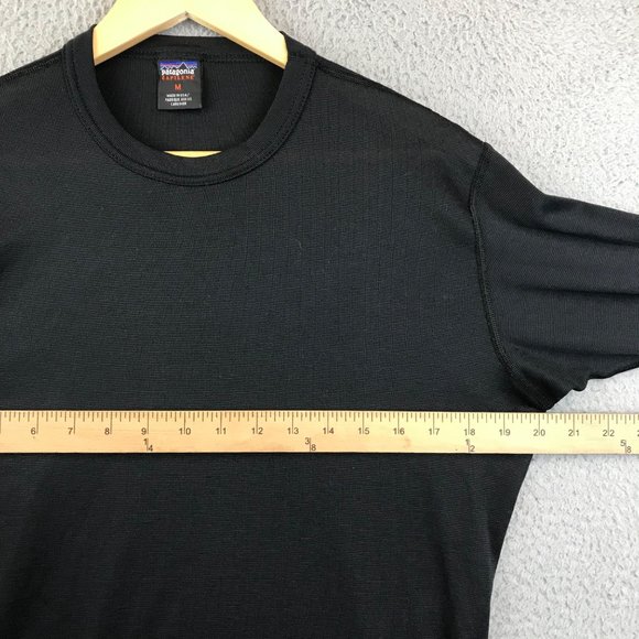 Vintage Patagonia Shirt Mens M Black Capilene Base Layer Active Long Sleeve - Picture 4 of 8